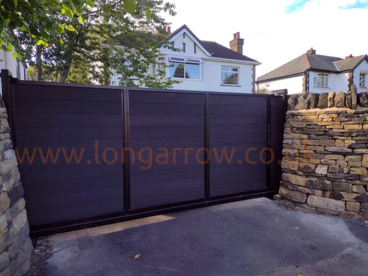 cantilever sliding electric metal gate in pudsey leeds