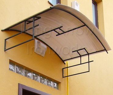 modern steel over door canopy
