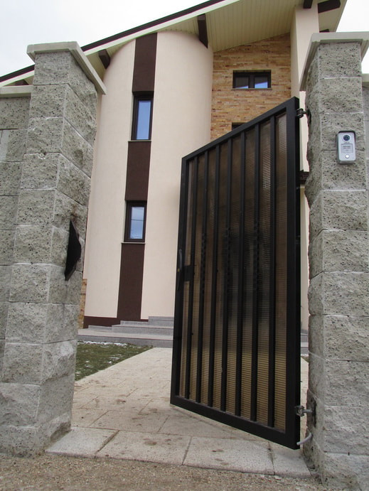 Pedestrian Access Gates Polycarbonate Infill for privacy