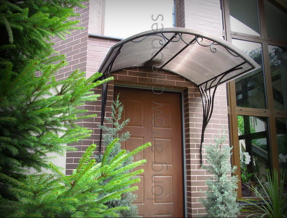rain protection with wrought iron awnings