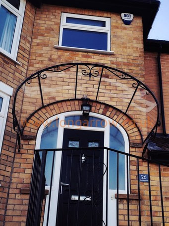 semi circular arched wrought iron entrance canopy scarcroft leeds
