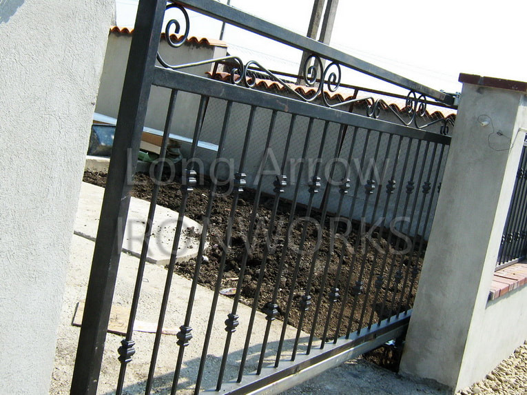 Driveway Cantilever Metal Gate - "Mediteraneean" Design