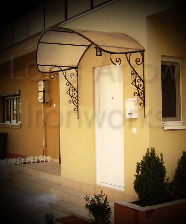 French style wrought iron door canopy