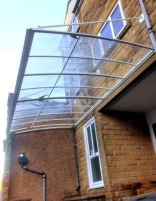 solid polycarbonate entrance canopy
