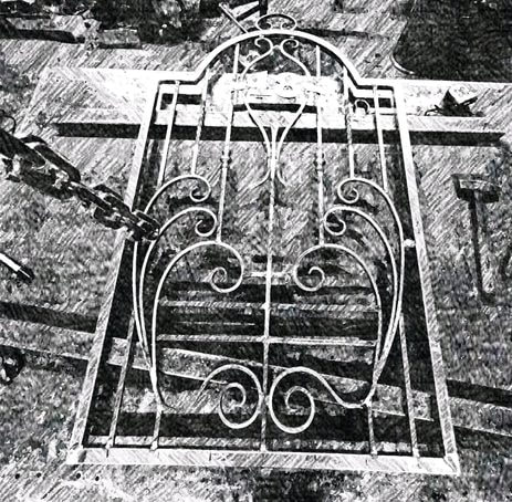 forged iron gate under contruction