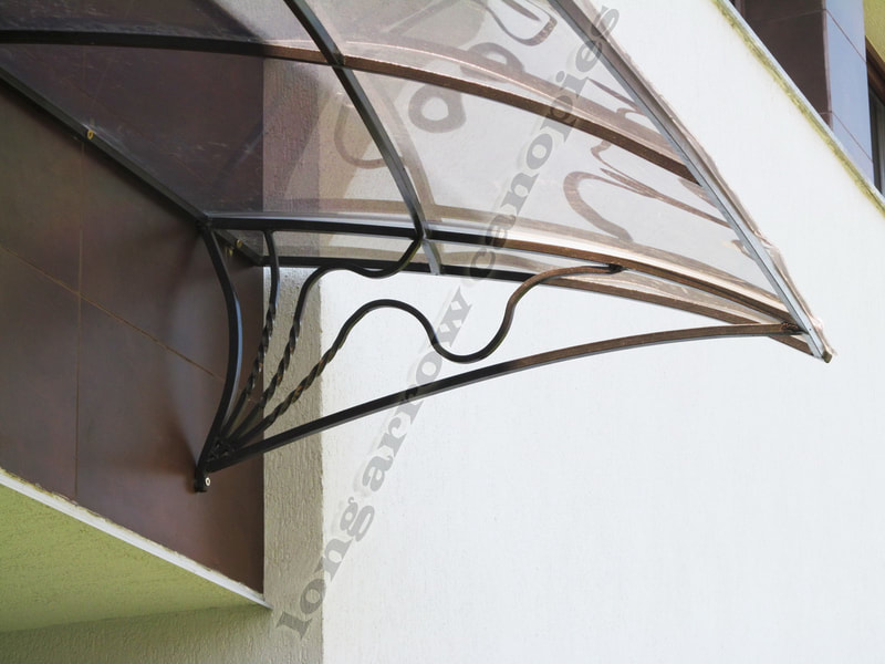 solid polycarbonate and wrought iron canopies solution