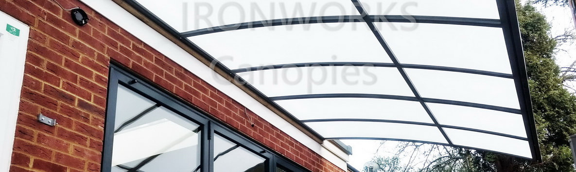 opal-white polycarbonate canopy