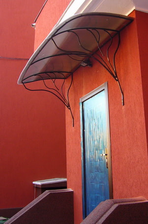 wrought iron porch canopy