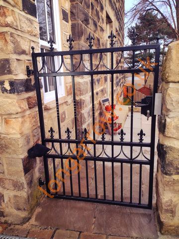 Wrought iron side gate fitted Horsforth Leeds West Yorkshire