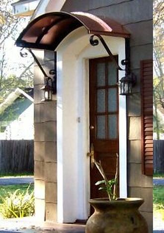 wrought iron alu composite door canopy - cooper