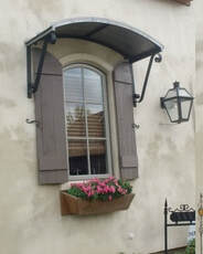 wrought iron window canopy