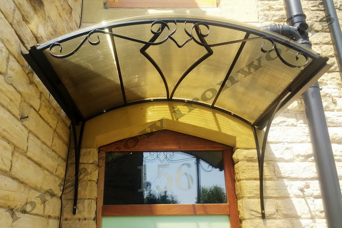 Wrought iron door canopy Victorian