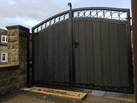 Arched Top Composite Driveway Swing Gate