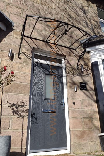 Wrought iron door canopy fitted in Harrogate