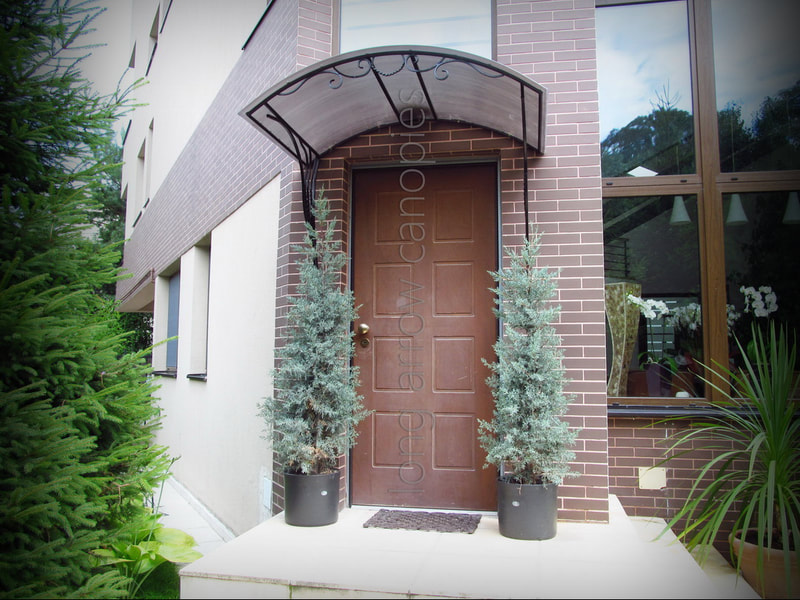 arched wrought iron door canopy solution