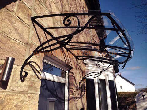 Wrought iron entrance canopy fitted in Harrogate