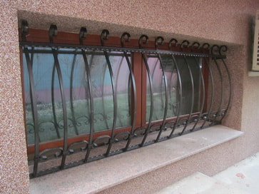 Opening window security steel grille